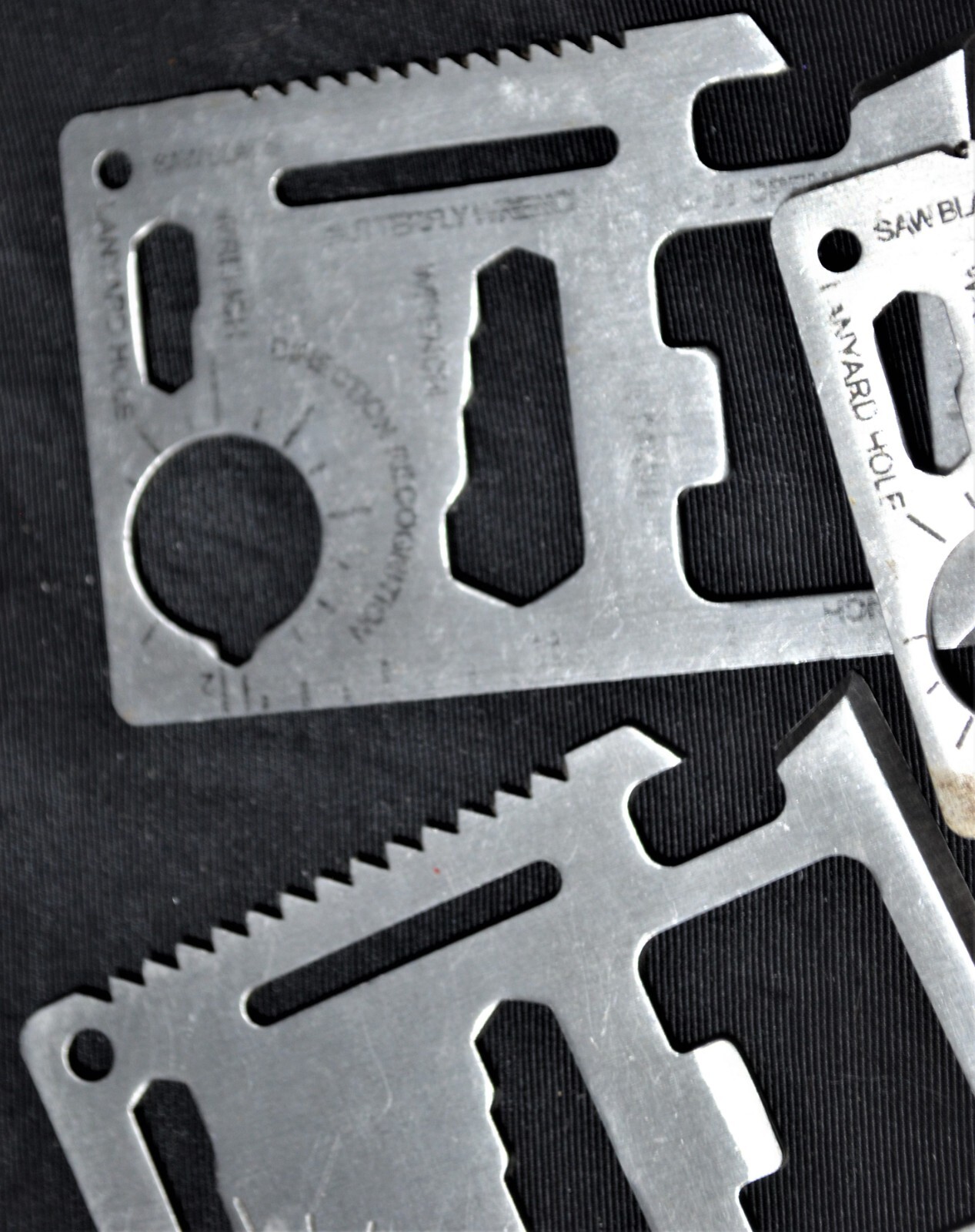 Lot of 12 Wallet Multi Survival Tool Stainless Steel Credit Card Size Thin