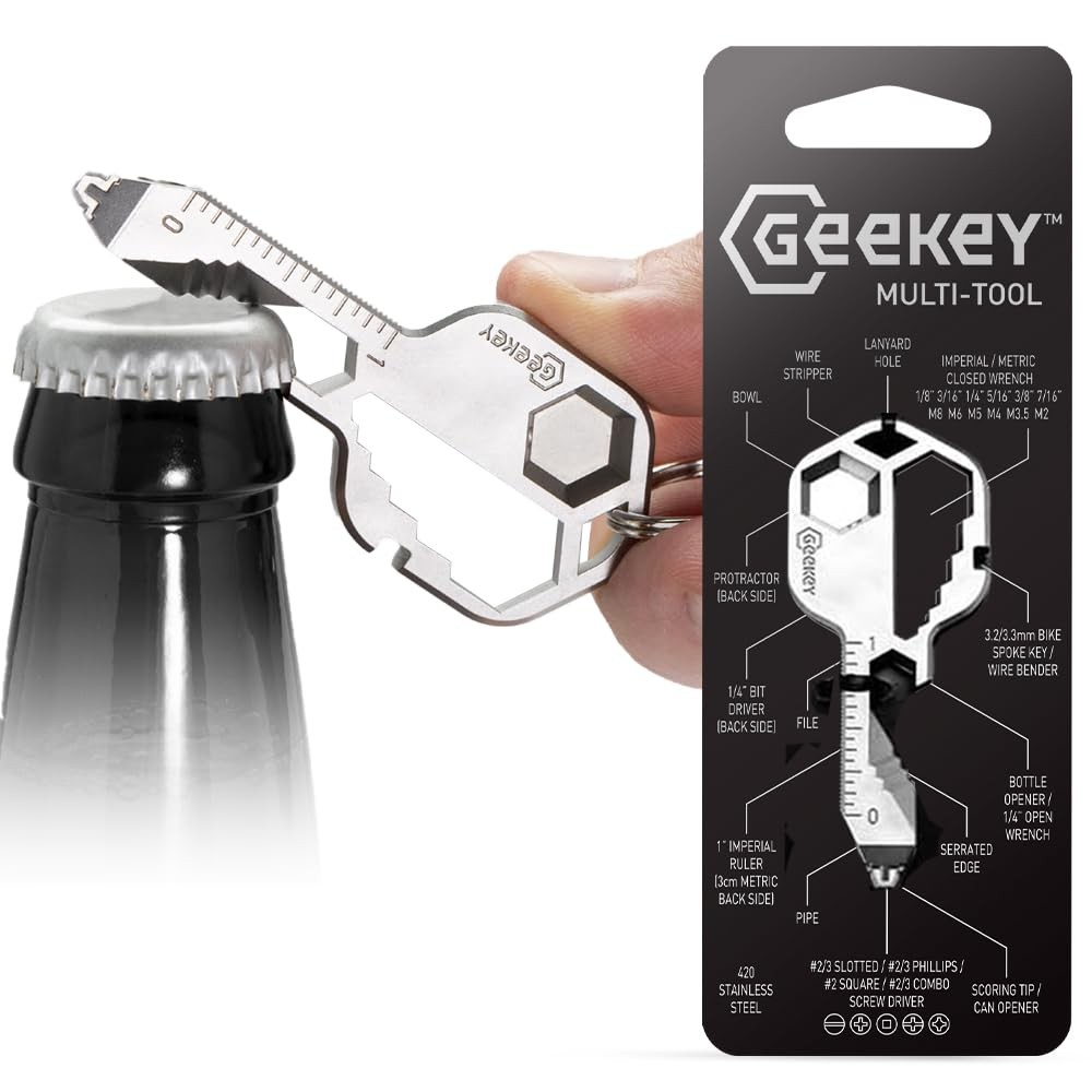Keychain Multitool: 16+ Functions, Bottle Opener, Screwdriver, TSA Safe