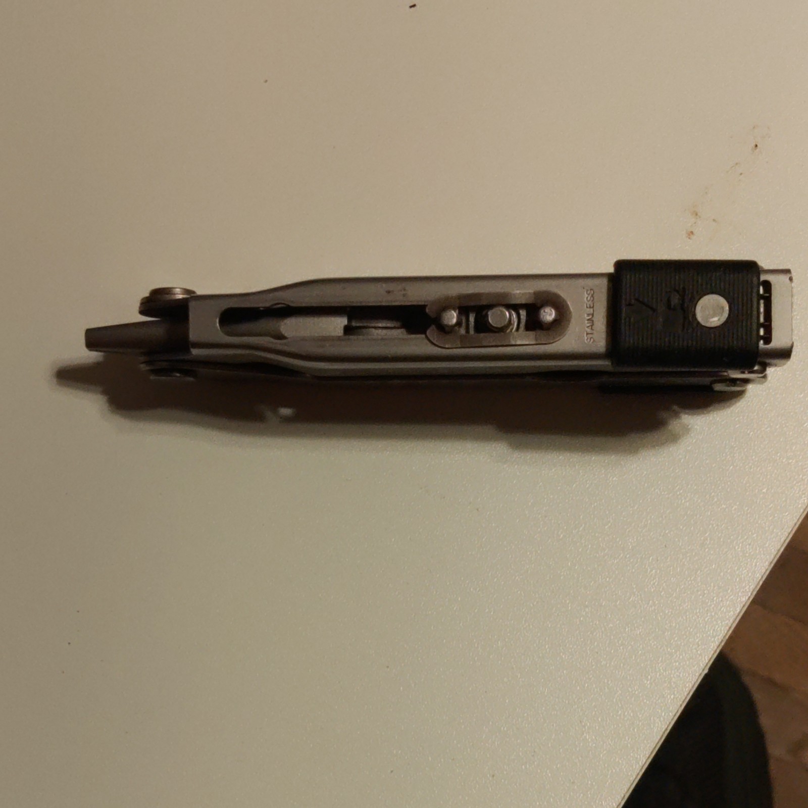 Gerber Multi-Tool Stainless Steel Silver Knife File Pliers Bottle Opener Ruler