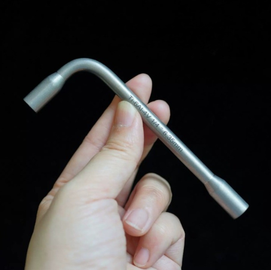 Vintage color Stone Washing Process TC4 Titanium Alloy L-Shaped Wrench EDC Tool