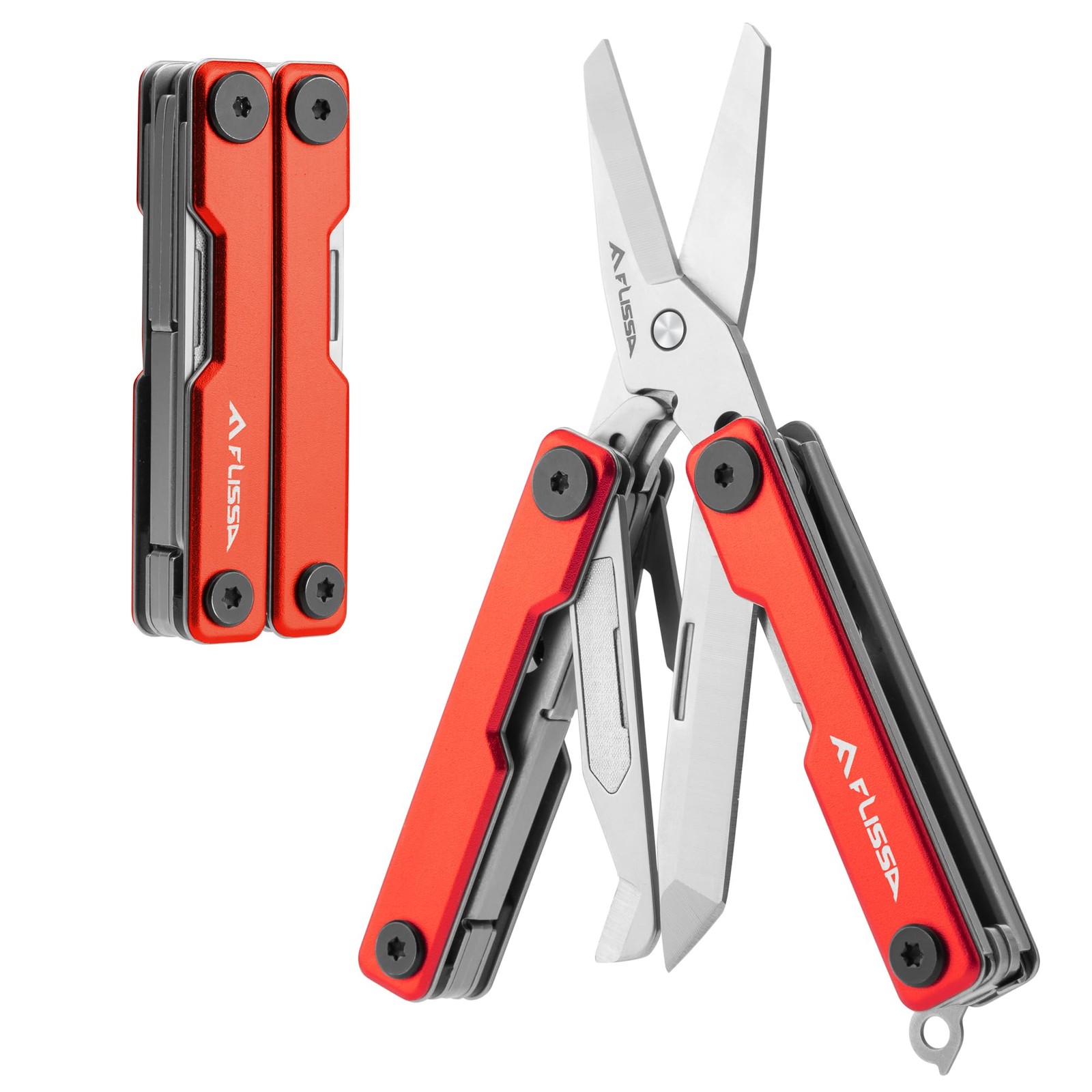 Multitool Scissors, 11-in-1 Multi Tool Pocket Knife, Stainless Steel Mini Mul…
