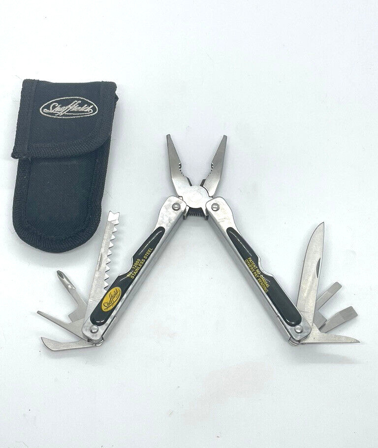 Sheffield 12000 11-in-1 Multi-Tool Needle Nose Pliers Knife W or Without Sheath