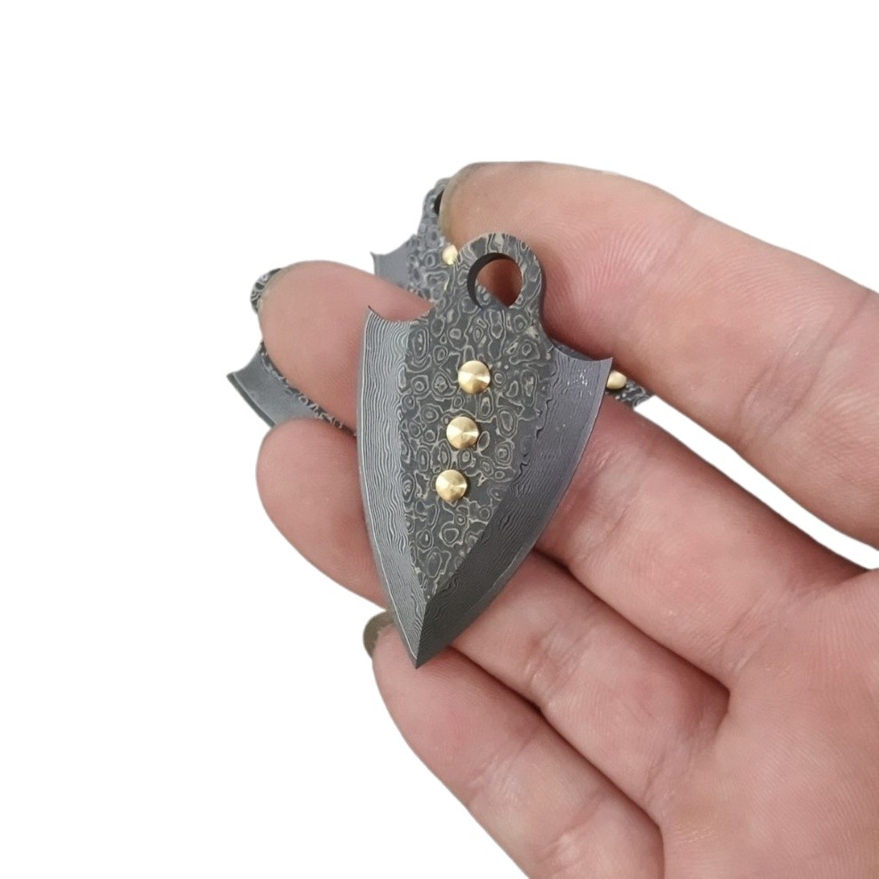 67 layer sandwich steel Forged with Damascus process Brass rivet EDC Accessories