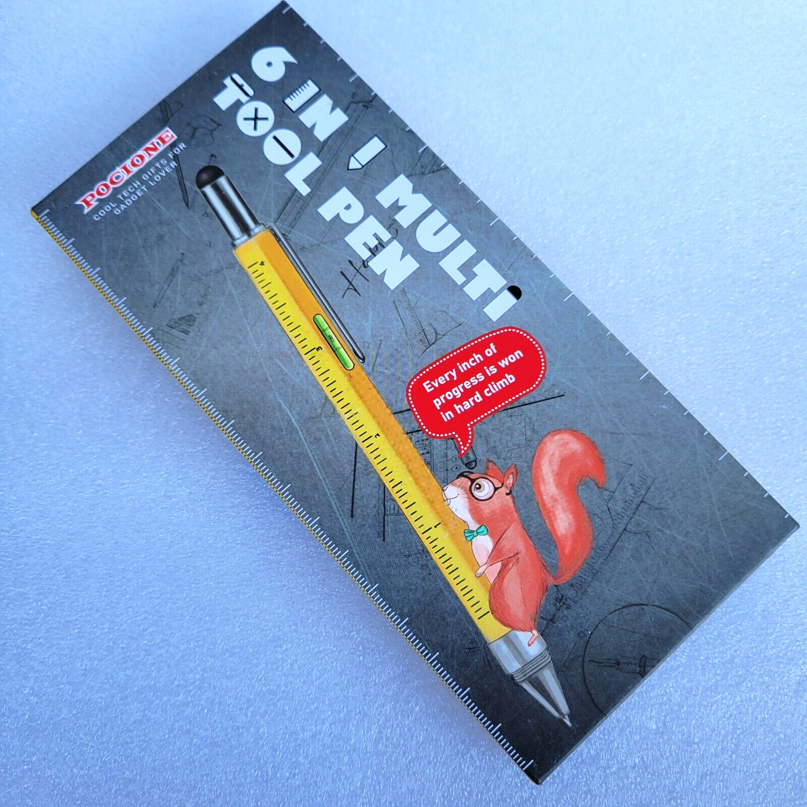 Multi Tool Pen 6 in 1 Gadgets Gift Idea – Level, Stylus, Screw Driver, Ruler