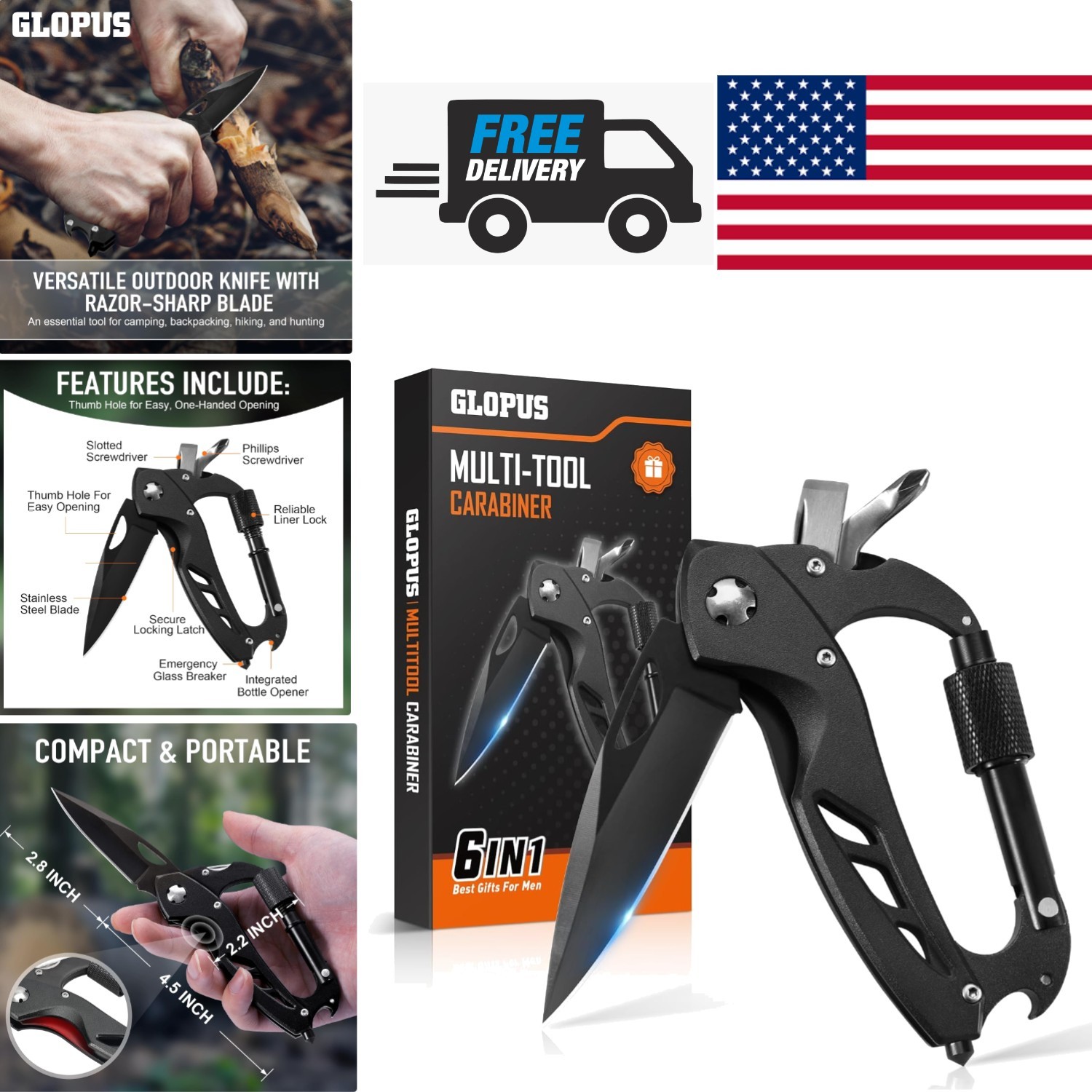 Stylish Multitool Carabiner with Knife and Glass Breaker for Special Occasions