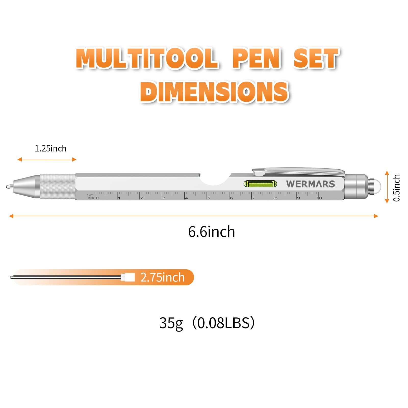 Valentines Day Gifts For Men 9 In 1 Multitool Pen Gift For Dad Silver