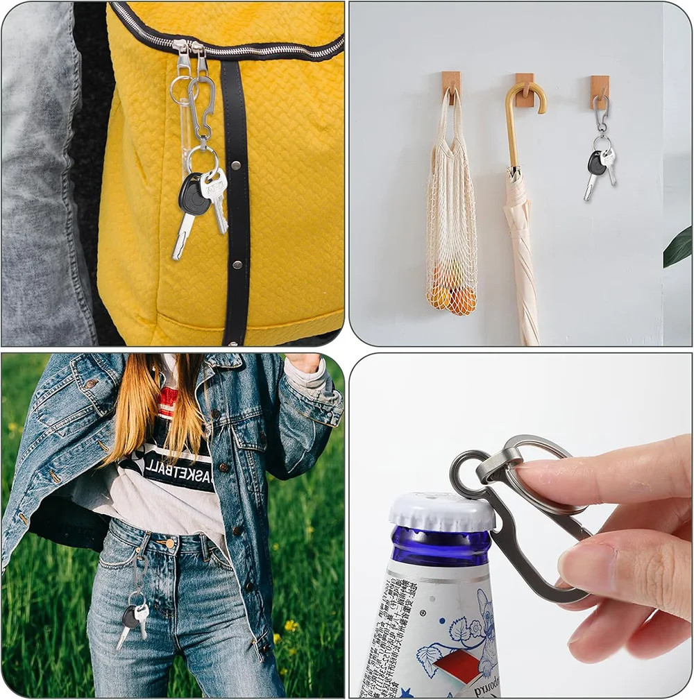 Titanium Buckles EDC Outdoor Tool Titanium Alloy Keychain Tiranium Buckle Key Ri