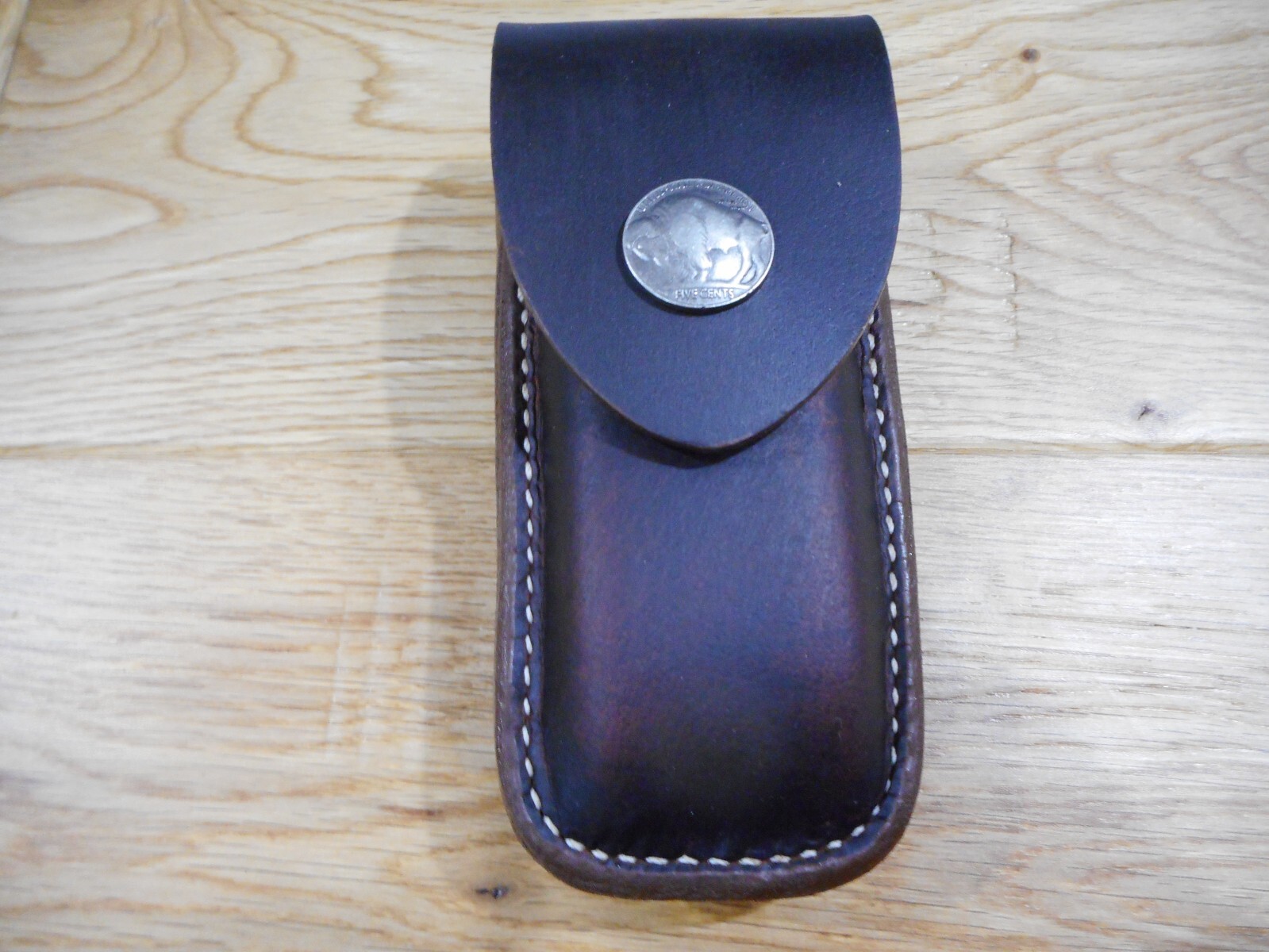 Leatherman Surge. Crazy Horse leather sheath. Buffalo snap. Sheath only.