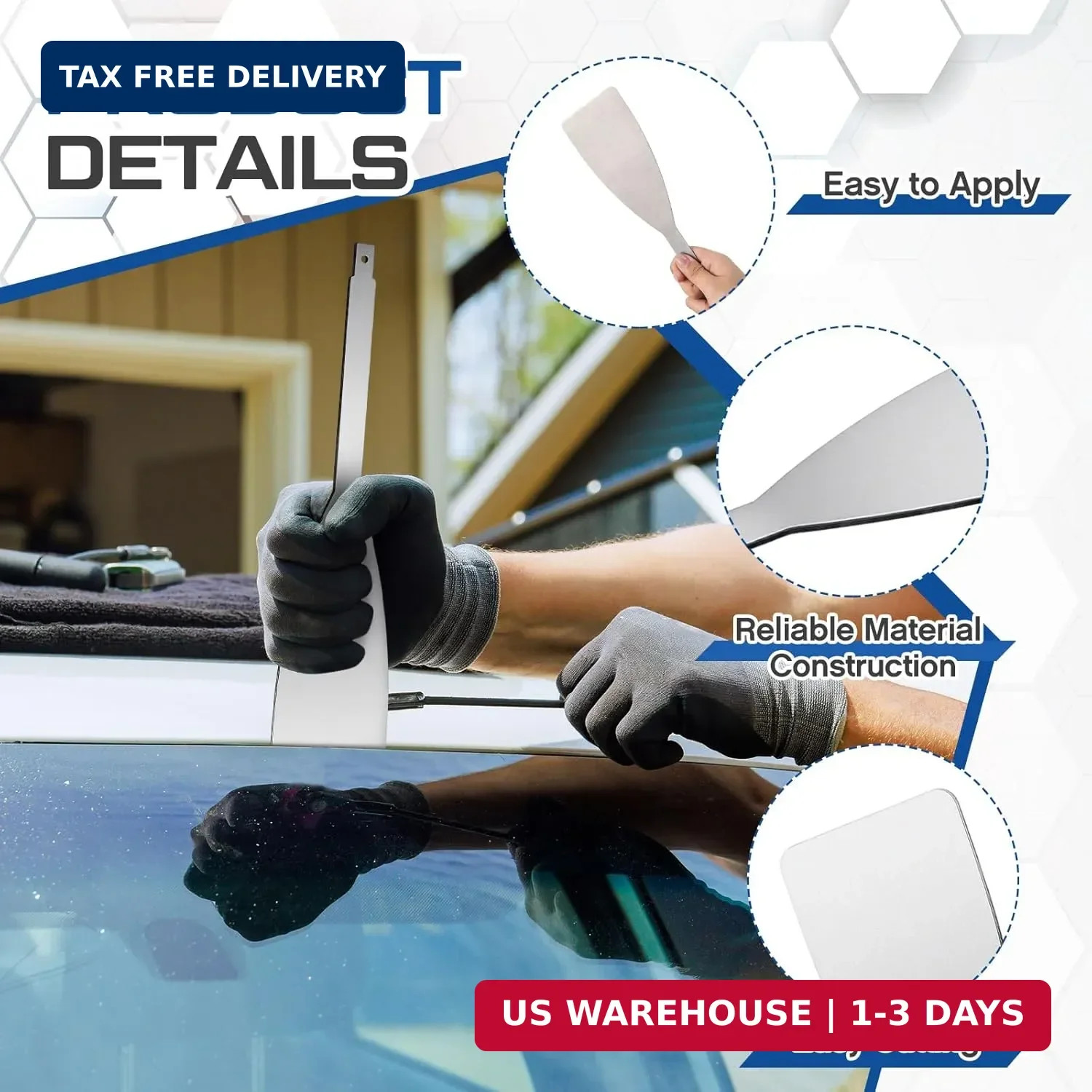 2 Pack Windshield Cut Out Removal Blade Tool 3″ x 12″ Express Removal Tool for A