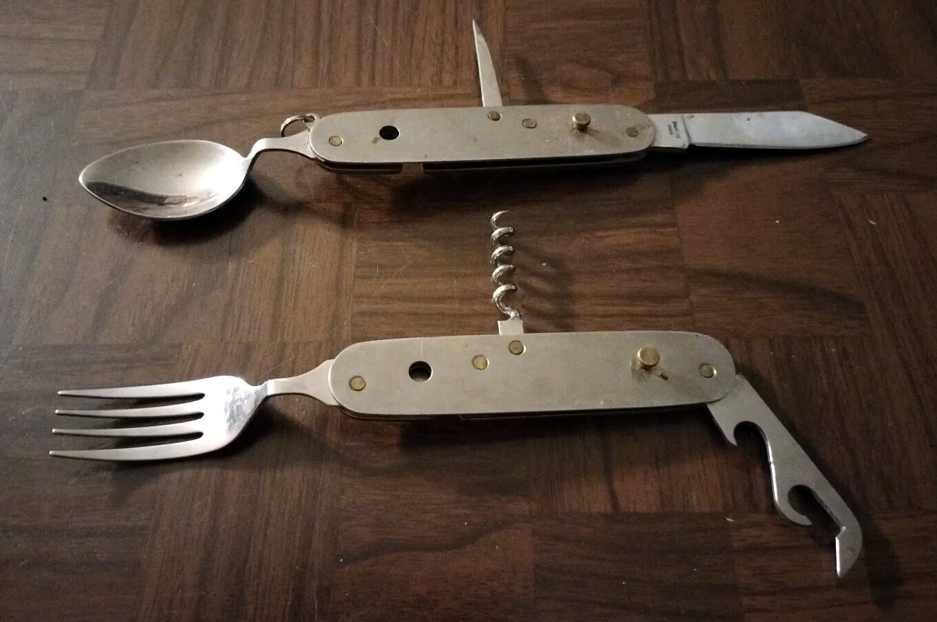Ozark Trail Multi-Function Camping Survival Knife 7 in 1 Fork & Spoon Key Ring