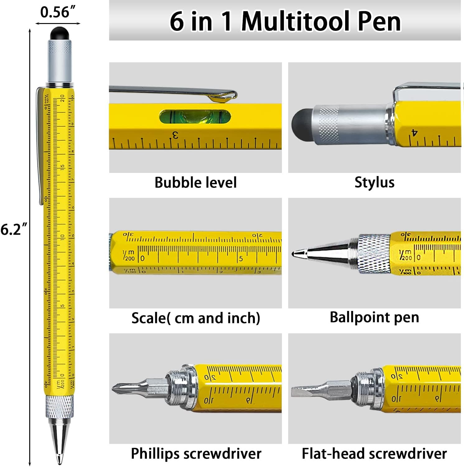Gifts for Men, Multitool Pen Set 2Pcs Multi-Tool Pens Birthday Gifts for Men Dad