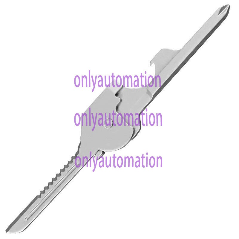 6-in-1 Utili Key Tool Keyring Keychain Multifunction Stainless Steel 1Pcs NEW