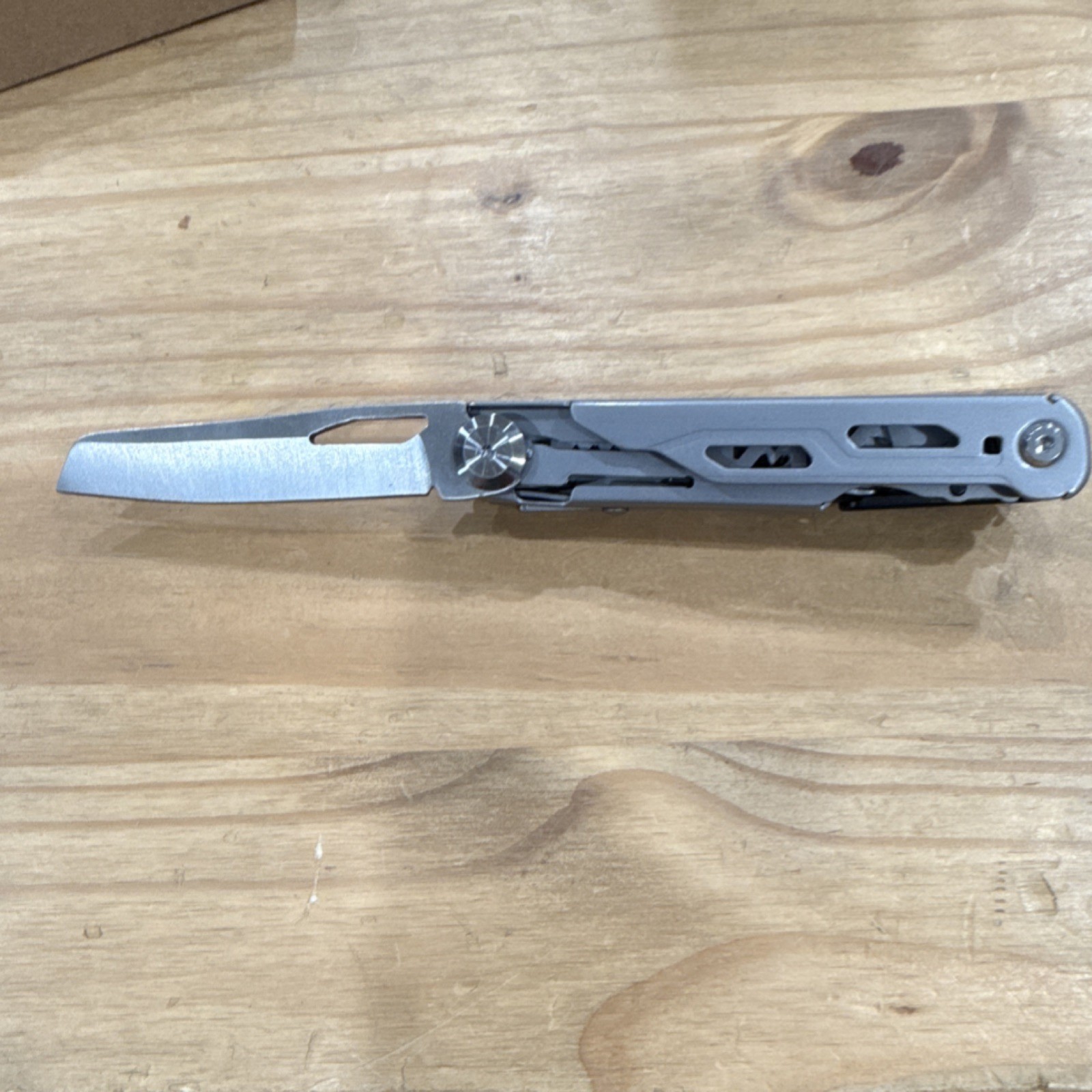 TacKnives Silver Stainless Steel Multi-Tool Knife, Scissors, Saw, Bottle Opener