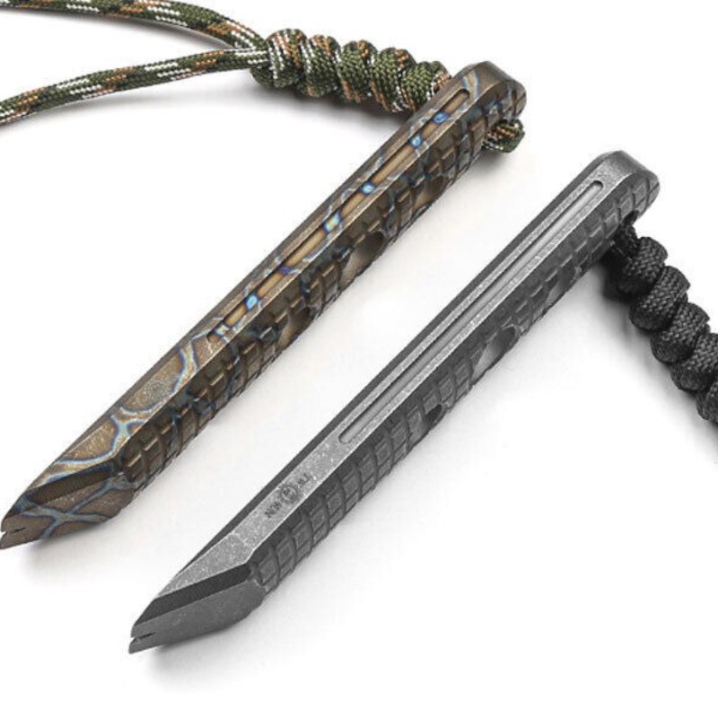 Titanium Pry Bar Crowbar Opener Multi Tools Outdoor Survival EDC Keychain Tool