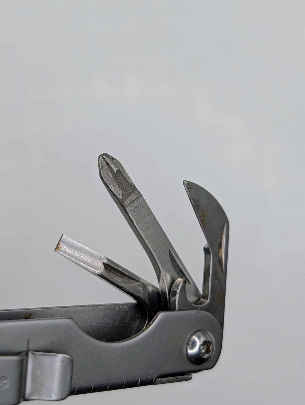 Leatherman SideClip Multi-Tool, Rare Retired Pats Pend Plier, Knife W/Belt Clip