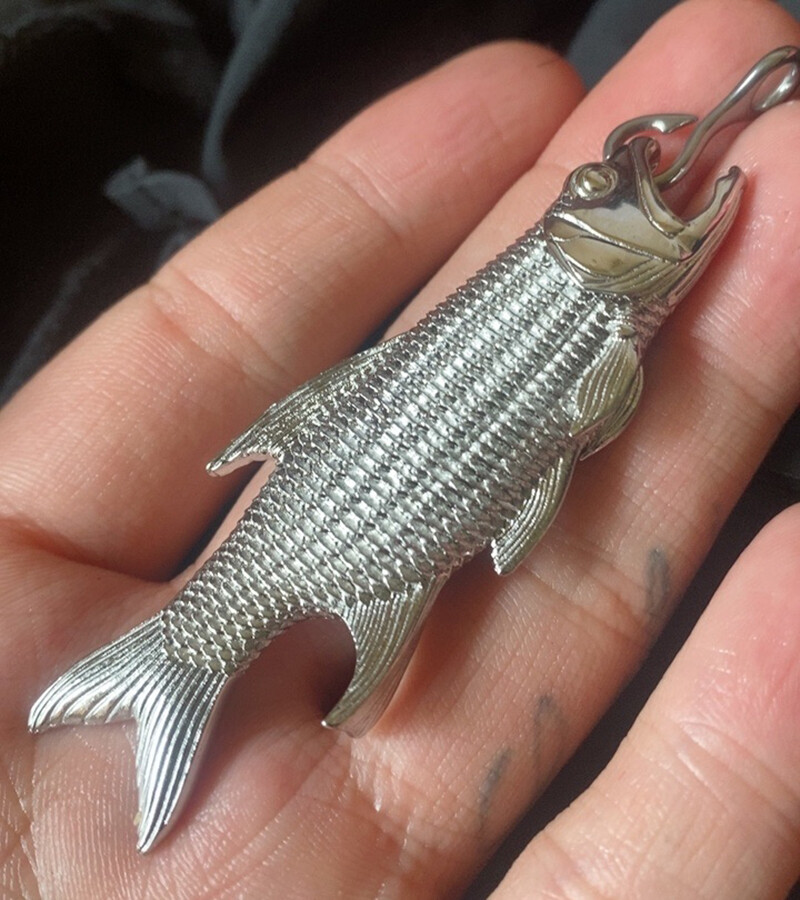 EDC Stainless Steel Creative Fish Hook Fishing Car Keychain Decoration Opener