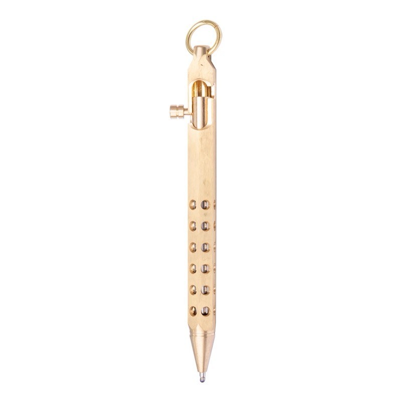 Handmade Six-Edge Brass Pen Practical Ballpoint Pen Pocket Keychain EDC Pen