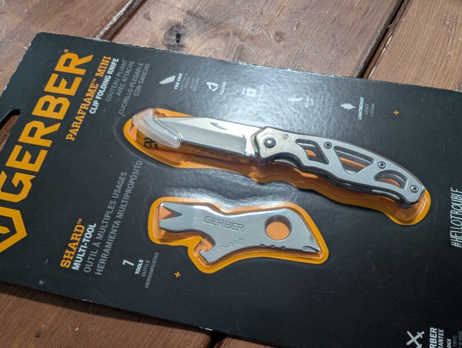 Gerber Paraframe Mini Fine Edge Folder & Shard Silver Combo 31-003531