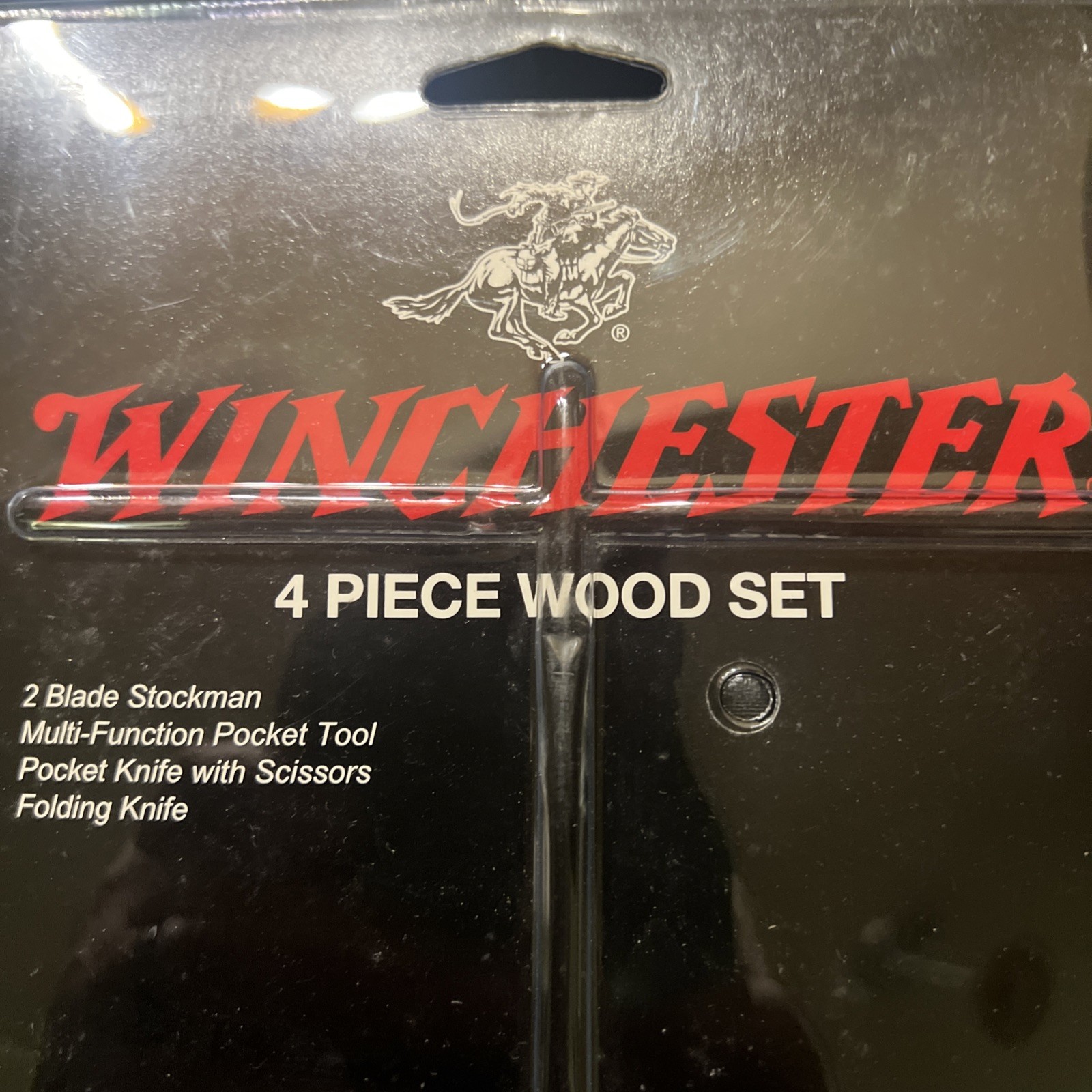 😍Genuine Winchester 4 Piece Wood Pocket Knife / Scissors / Multi Tool Set NIP😍