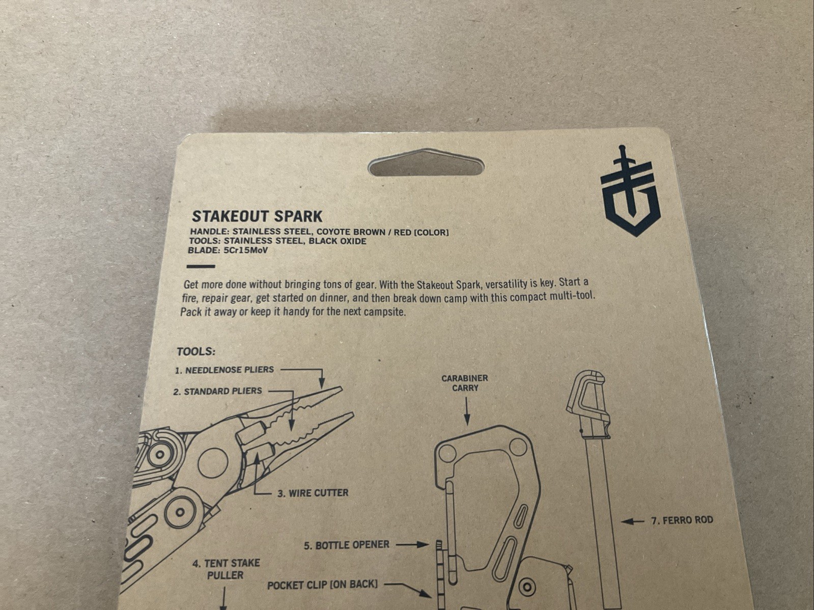 Gerber Stakeout Spark 10 Tools In 1 Pocket Clip Ferro Rod 4.6″ Closed 2.4″ Blade