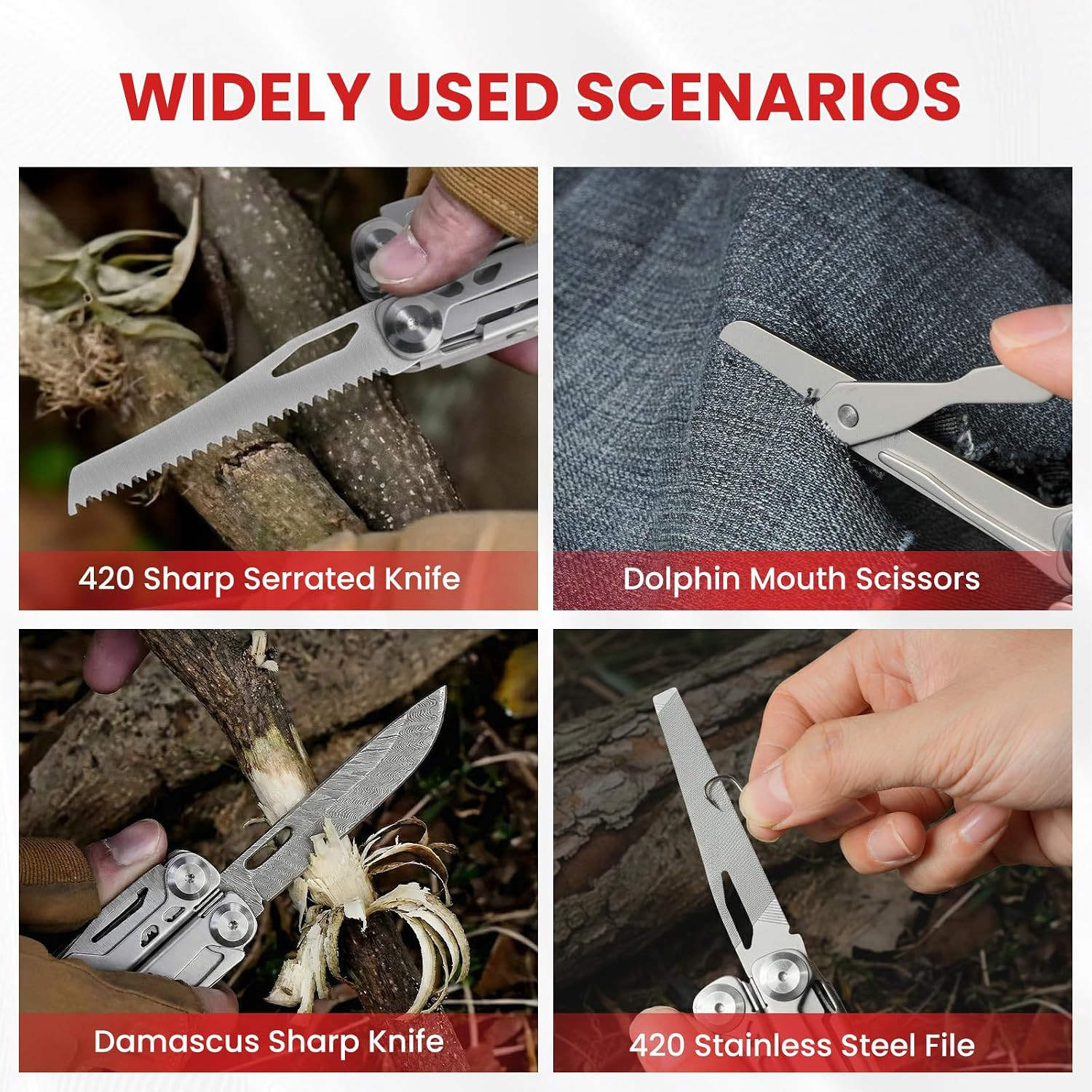 Multitool, 29-in-1 Stainless Steel Multi Tool Pliers with Screwdriver Sleeve, Da