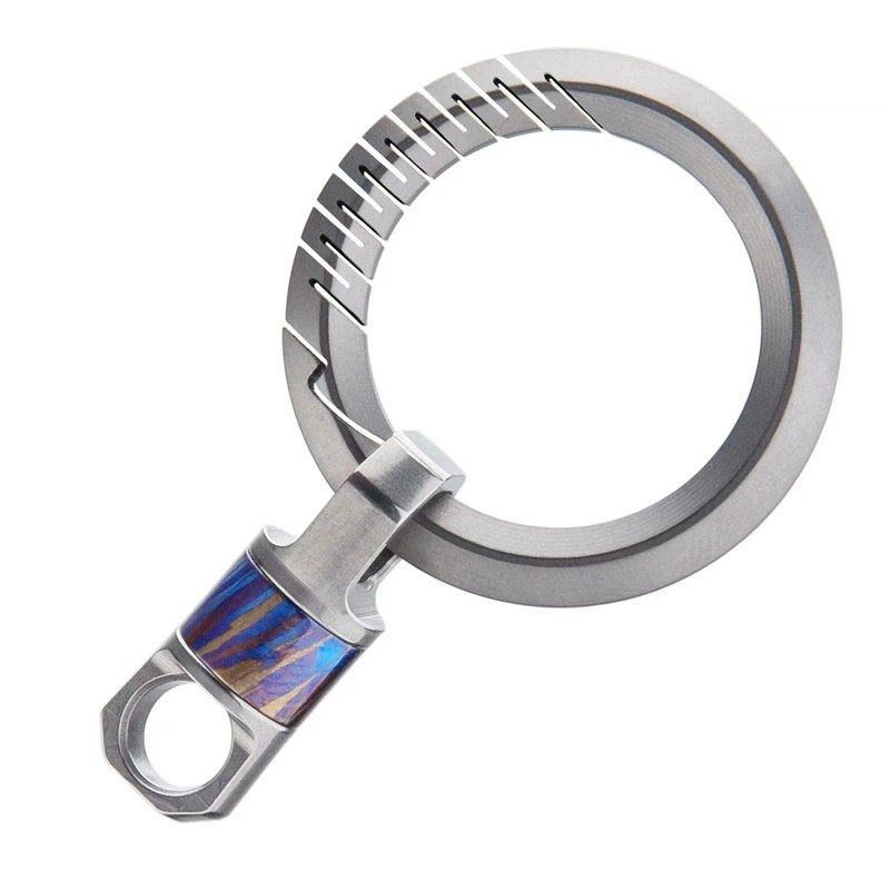 Titanium Car Key Hoop Ring Flexible Rotation Portable EDC Keychain Buckle 360°