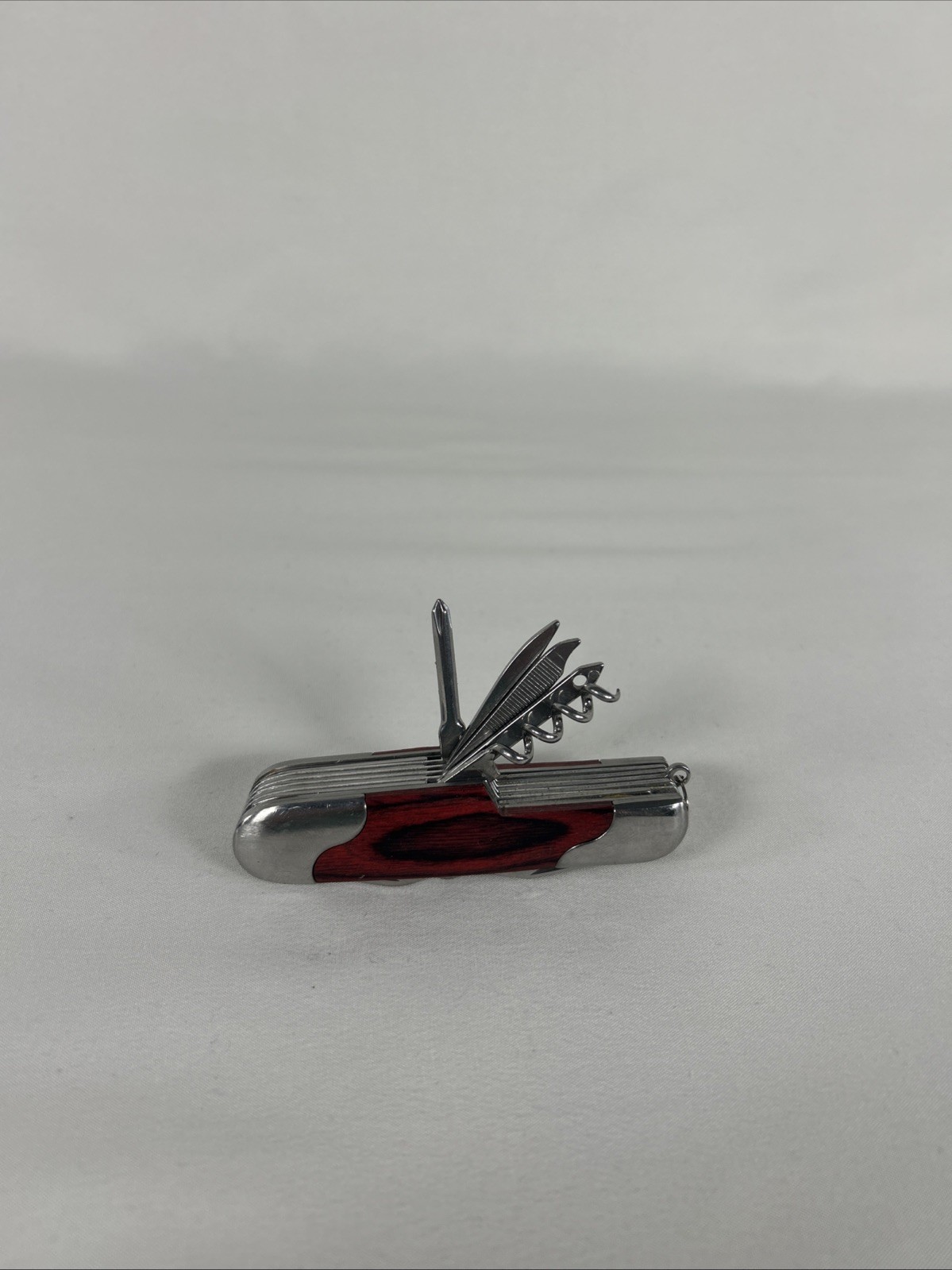 NRA Multi Tool Pocket Knife – Wood Handle & Stainless Steel – Corkscrew/Scissors
