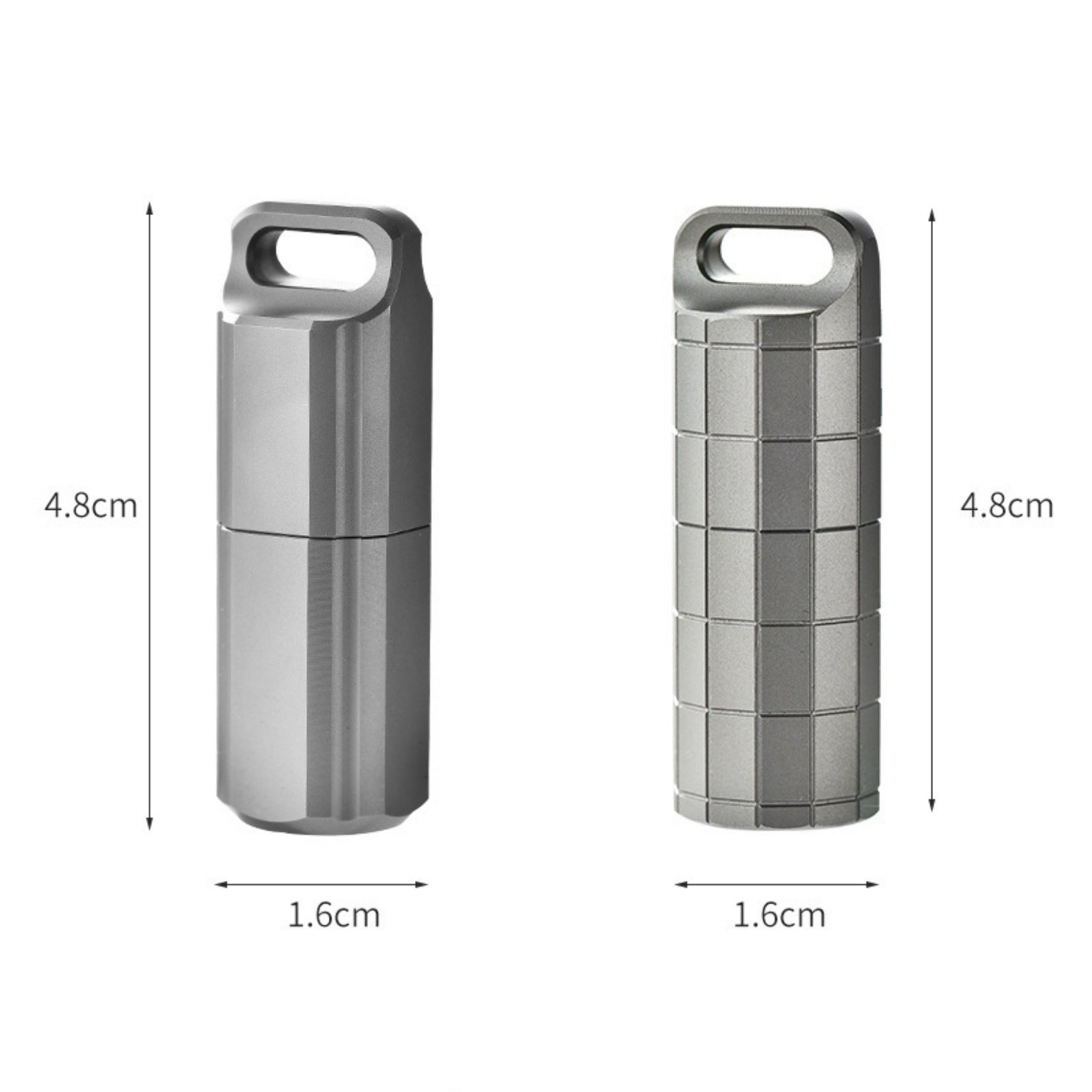 Titanium Alloy EDC Capsule Pill Holder Lighter Case Outdoor Storage Waterproof