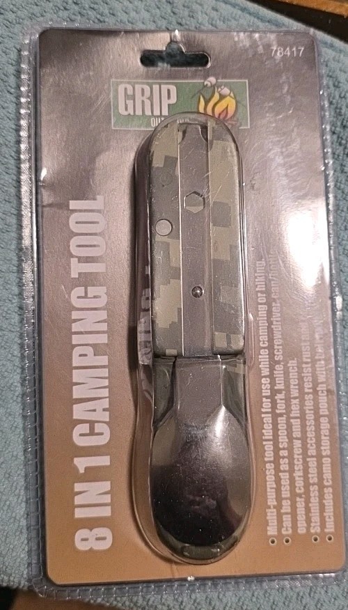 Grip Outdoors Camo 8 In 1 Camping Tool With Camo Nylon Case