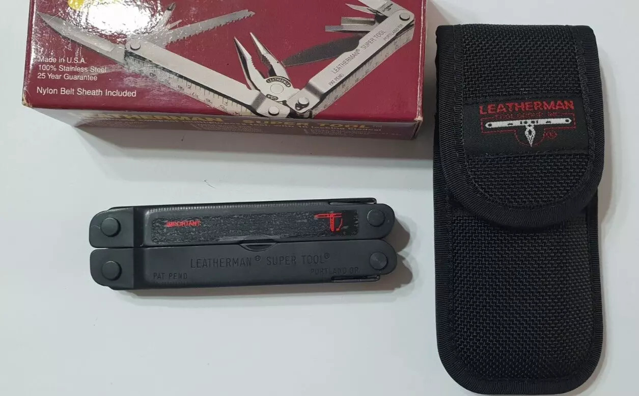 🔥🔥 Leatherman BO Black Super Tool Stainless 1996 Gen 1 New in Box Retired Rare