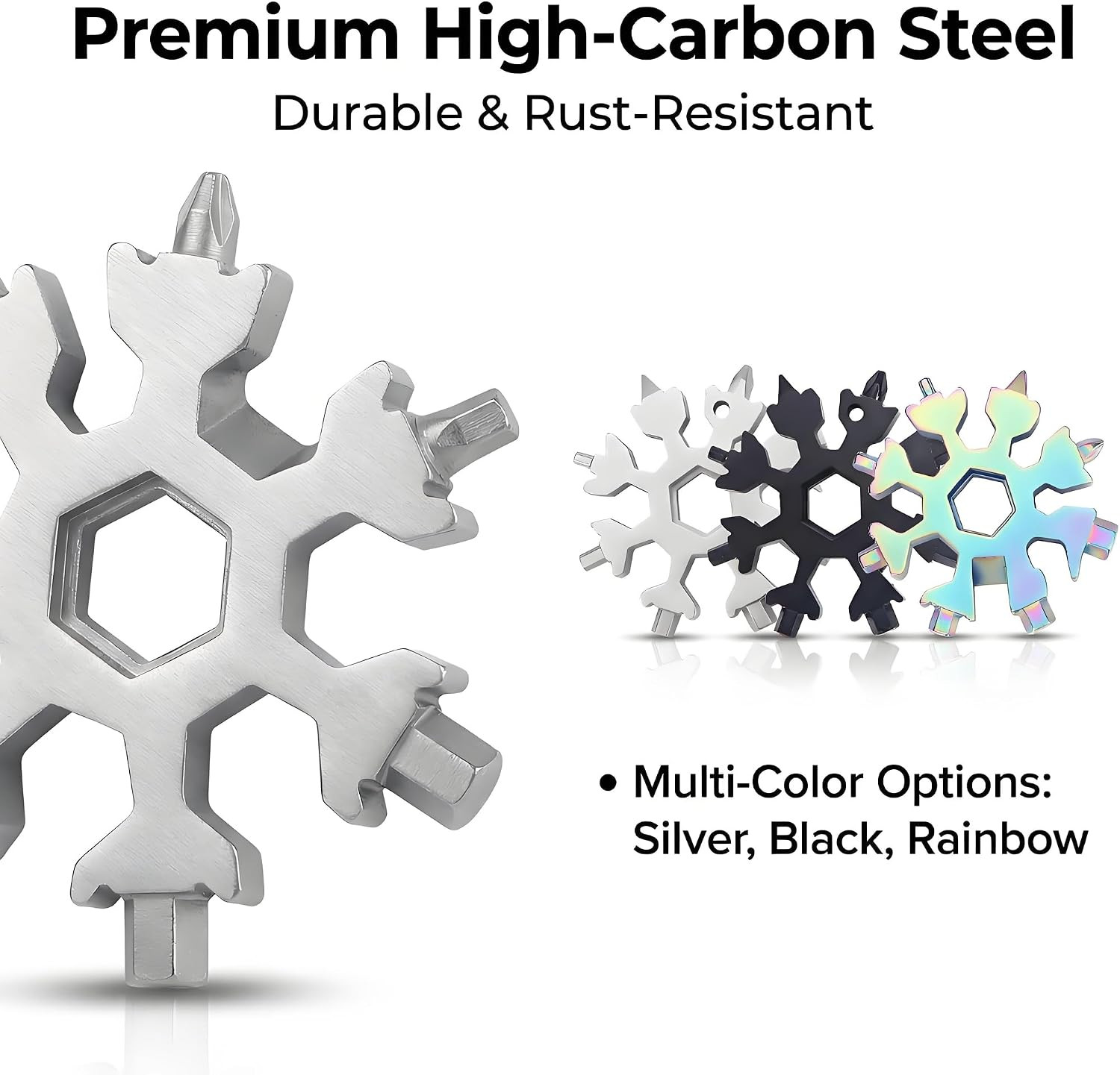 3Packs Snowflake Multi Tool, 18-In-1 Stainless Steel Snowflake Multitool for Bot