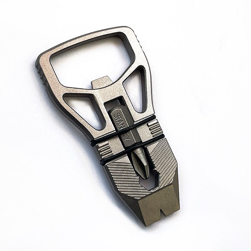 Titanium Alloy Keychain Pry Bar Crowbar Bottle Opener Outdoor Multi EDC Tools