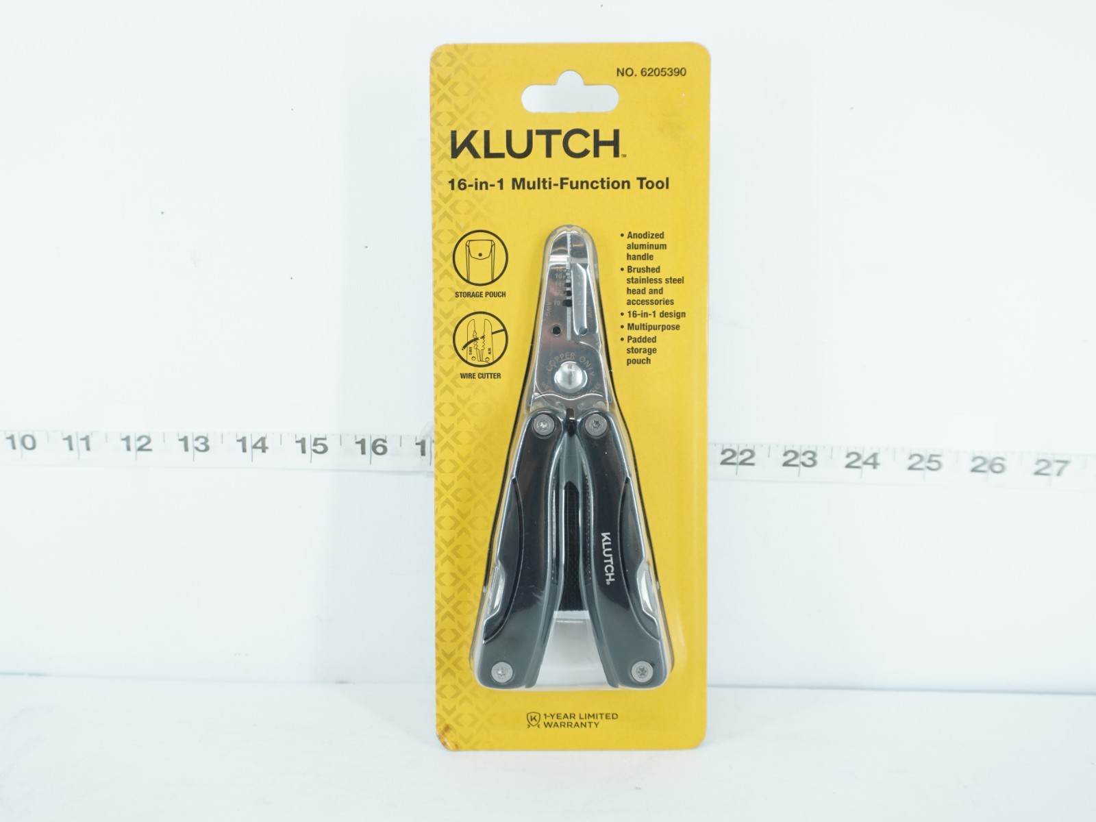 NEW – KLUTCH 16-IN1 MULTI-FUNCTION TOOL WITH CARRYING POUCH