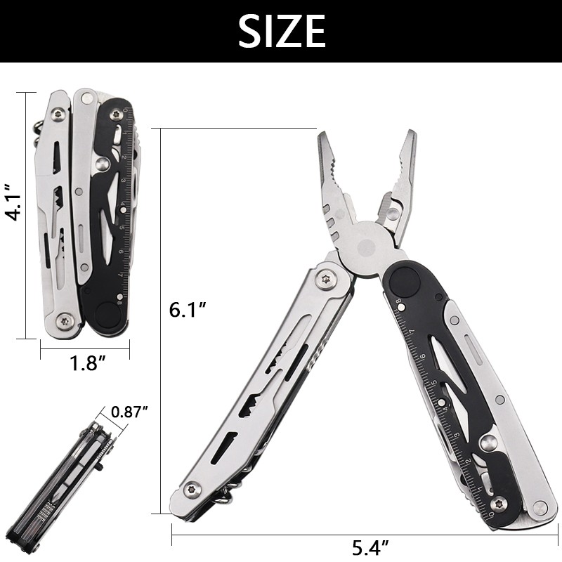 20-in-1 Multi Tool Pliers Outdoor Survival Folding Pocket Knife Scissors w/ Bits