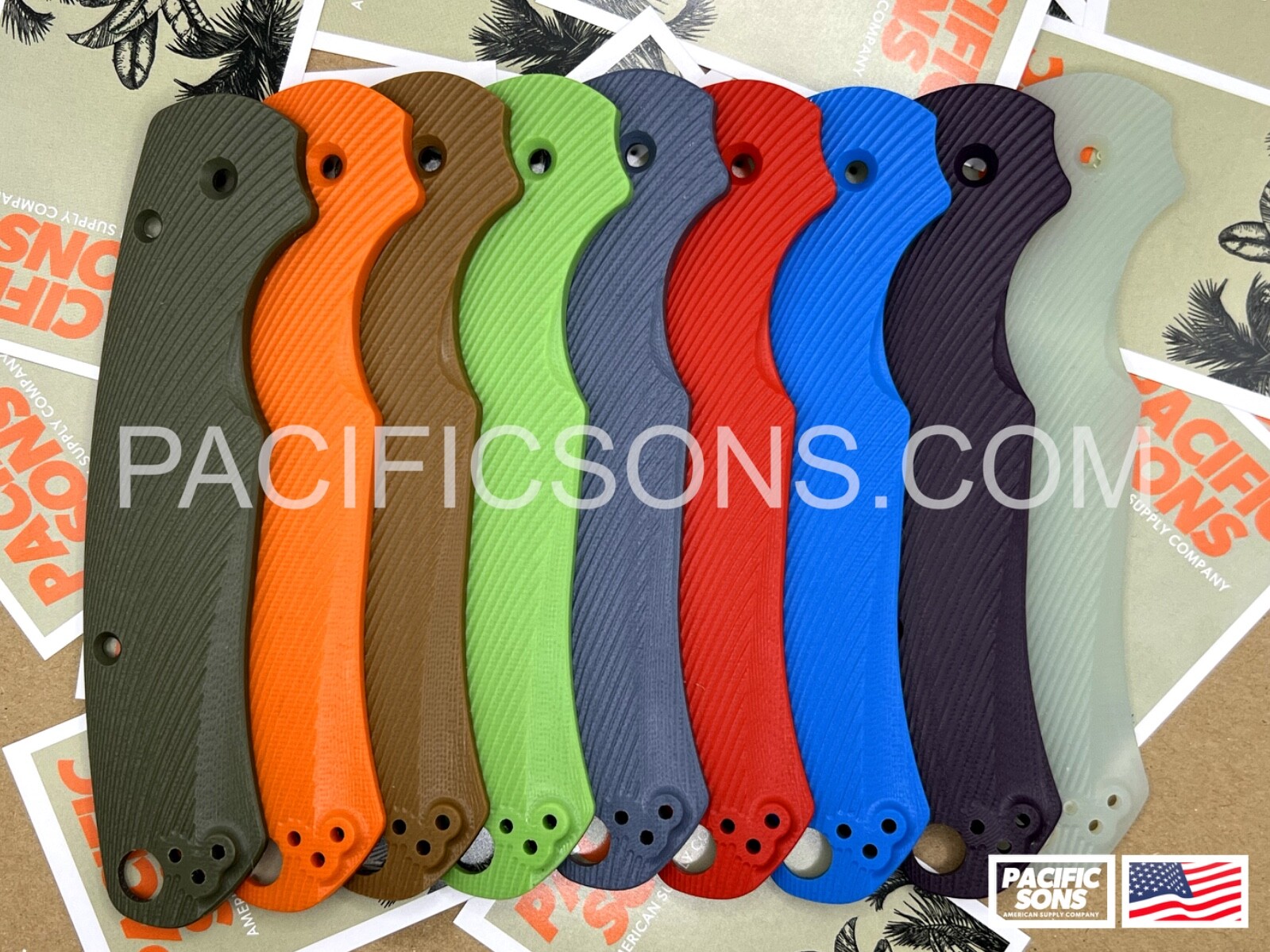 Spyderco Paramilitary 2 Contoured G10 Scales – Sunrise Pattern – Purple