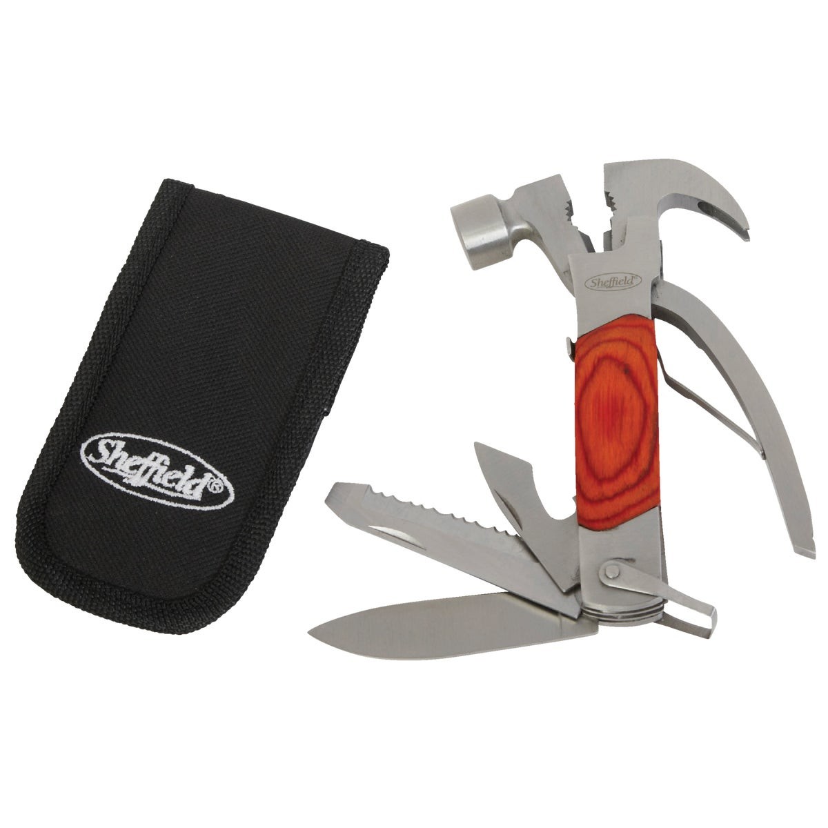 Sheffield 14-In-1 Stainless Steel & Wood Multi-Tool 12913 Sheffield 12913