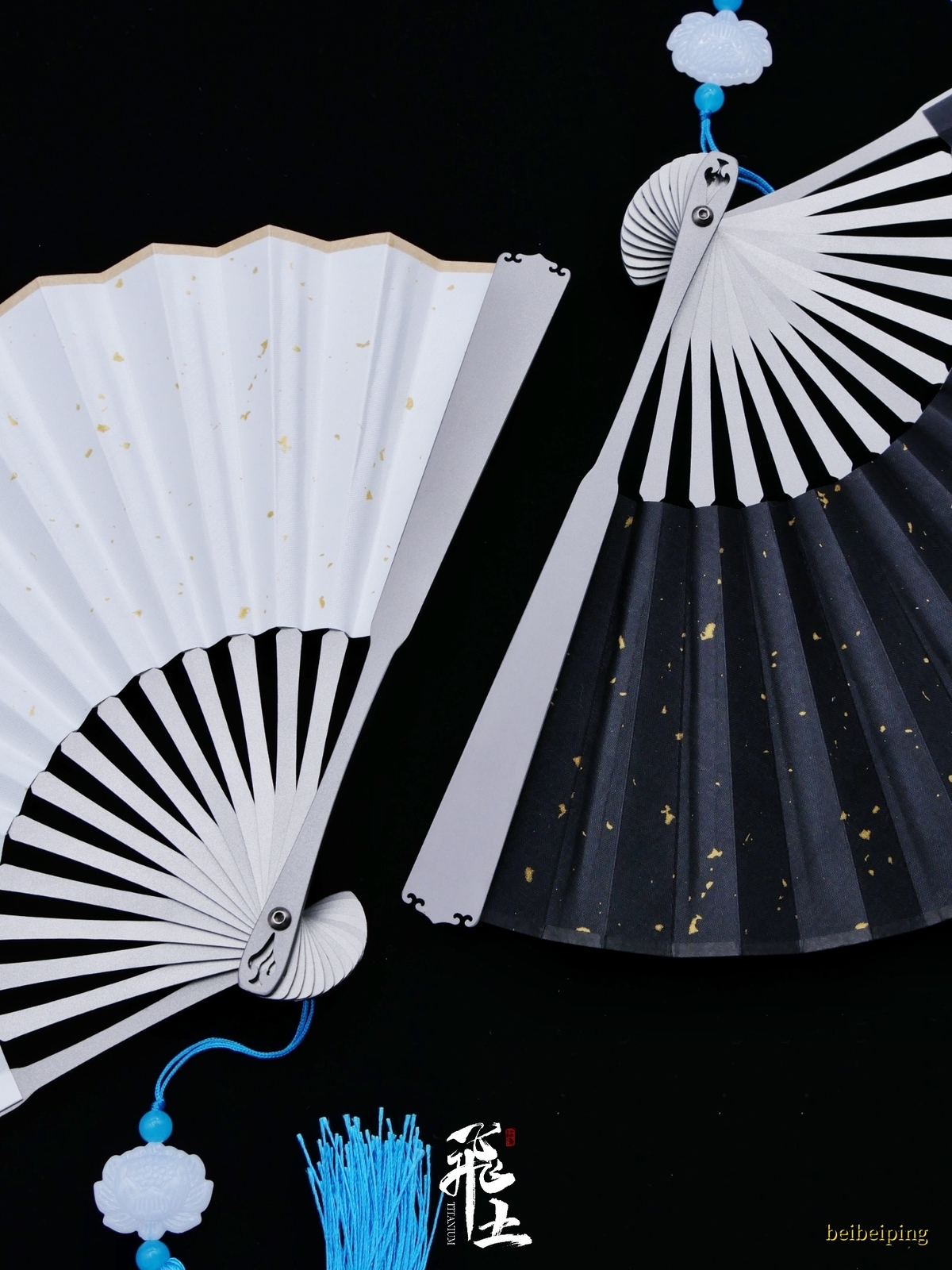 6” Titanium Alloy Folding Fan Martial Arts Portable Carving Kung Fu Tai Ji NEW