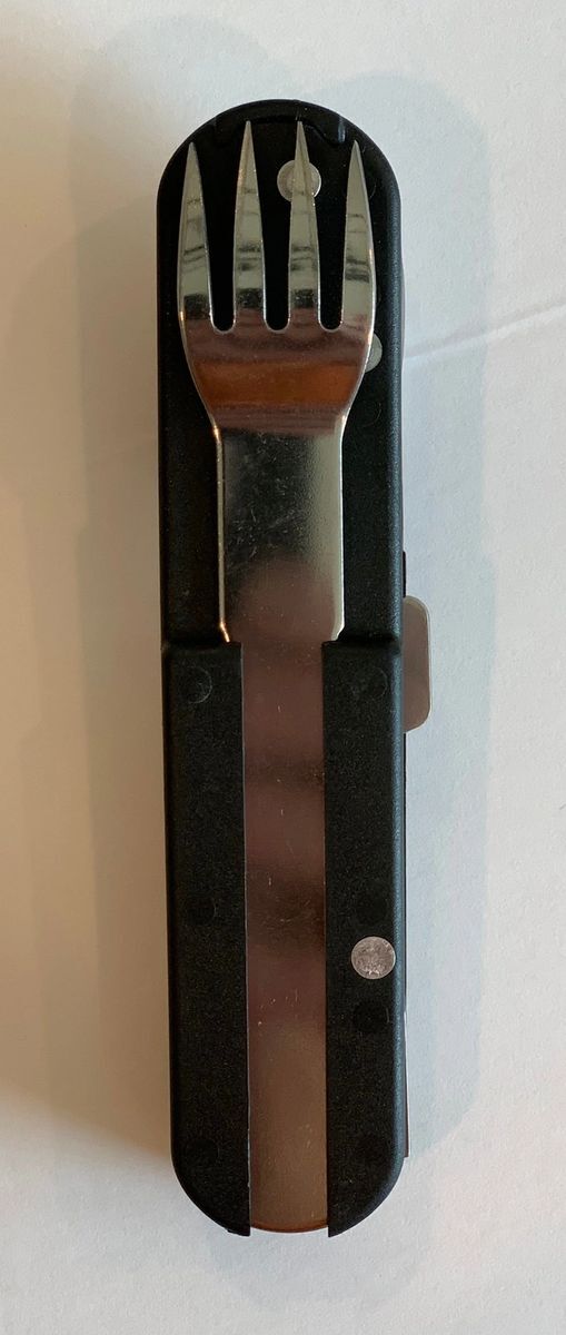 French Army Military Camp Knife Made in France Multi Tool Spoon Fork – BLACK
