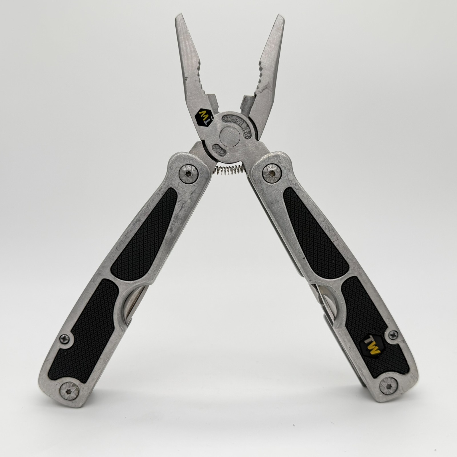 Tactical Workshop 11-in-1 Multi-Tool Stainless Steel Folding Pliers Black Handle