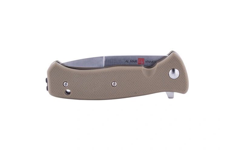 Al Mar Mini SERE 2020 Folding Knife Combo 3.0″ SS Steel Blade Coyote FRN Handle