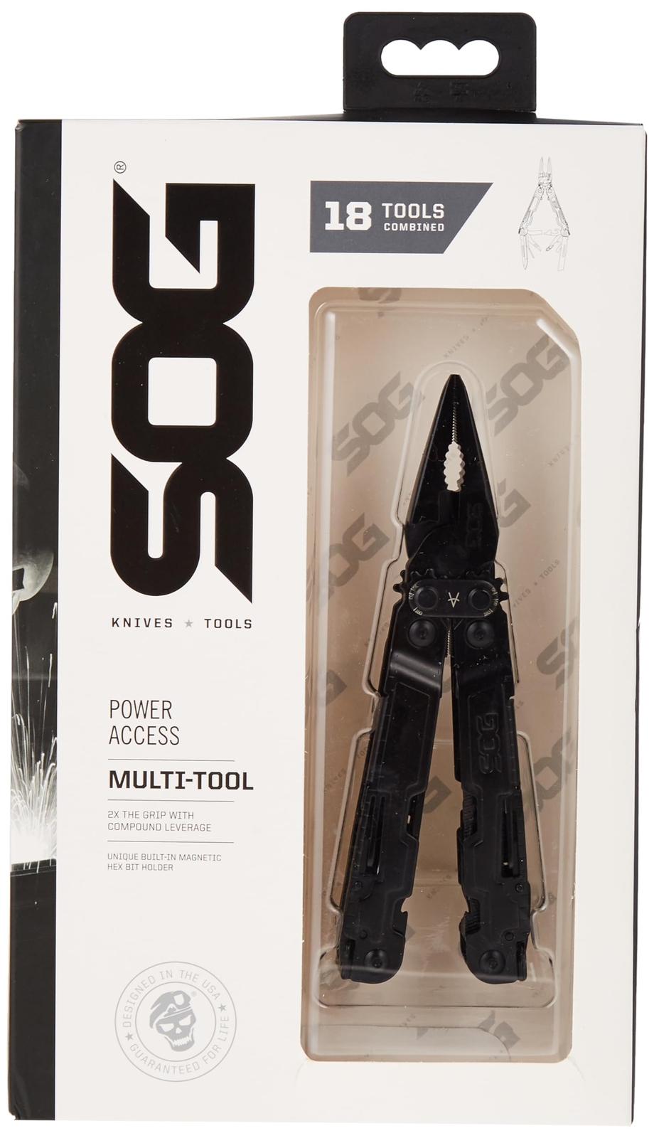 SOG PowerAccess Multi-Tool EDC Utility Tool, One-Handed Open, 18 Lightweight