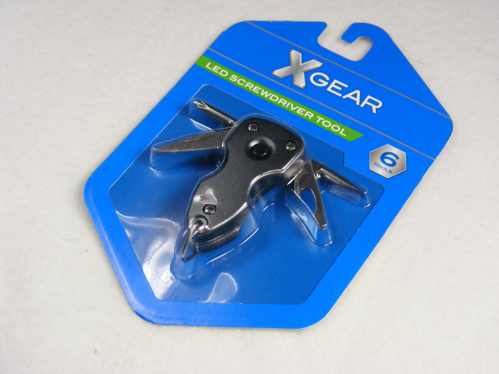 X-Gear LED Light Tool Stainless Steel Gray 6 Tools Survival Camping Hiking