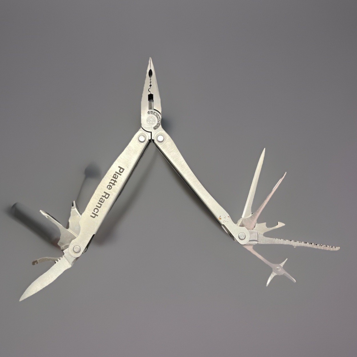 Vintage Barlow Multitool Pliers Knife Scissors Stainless Folding Tool