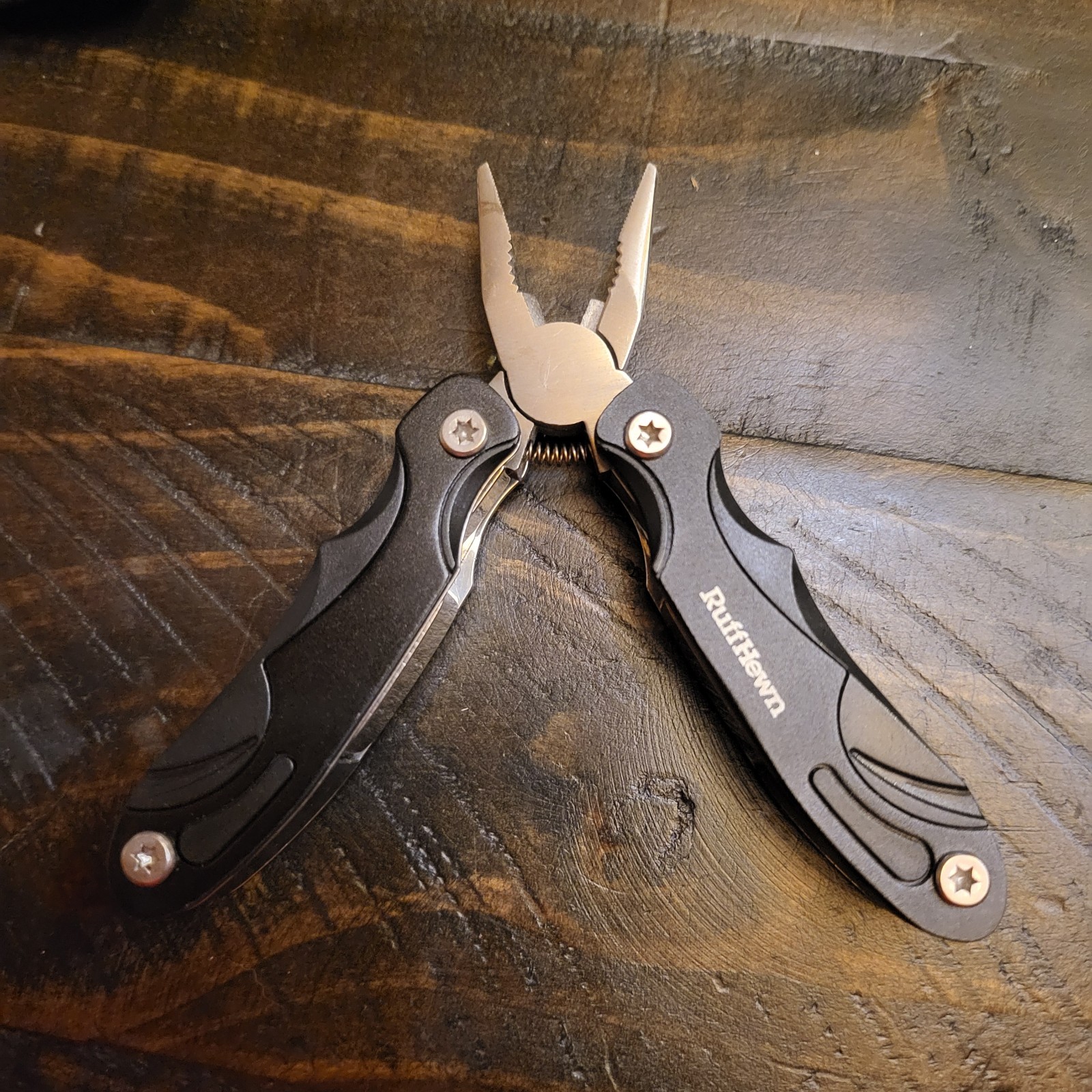 L@@k!!! Ruff Hewn Black Multi Function Pocket Knife Tool Gadgets – 10 Tools