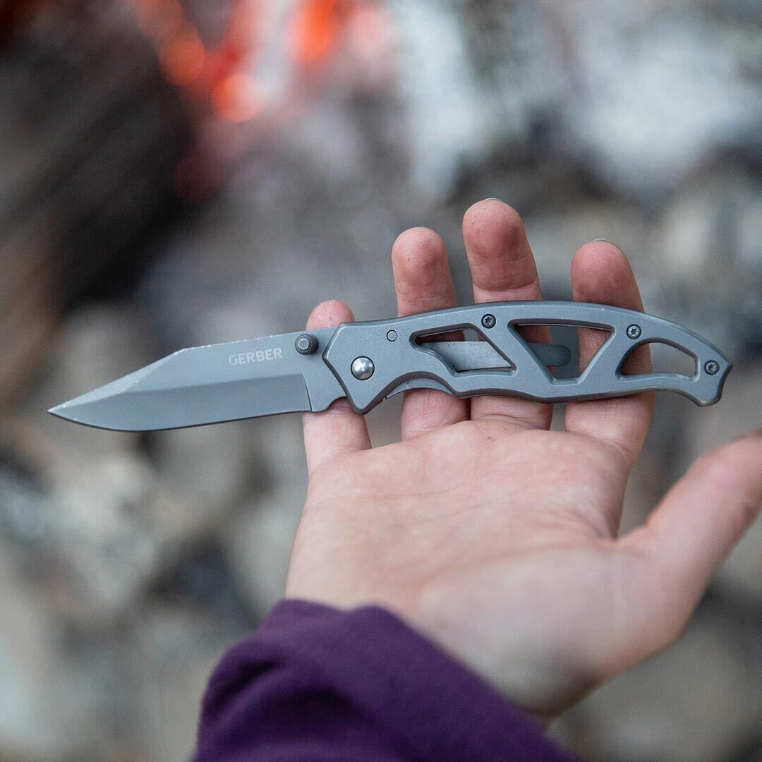 Gerber Gear Paraframe Knife and Blade Fine Edge Gray
