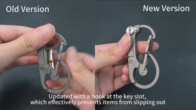Compact Titanium Carabiner Keychain Multitool with Folding Knife & Screwdriver S