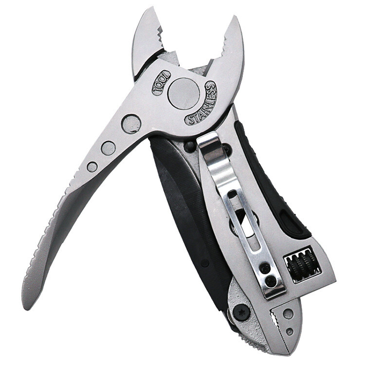 Multi Tool Knife Set Adjustable Wrench Screwdriver Jaw Pliers Survival Tool Gift