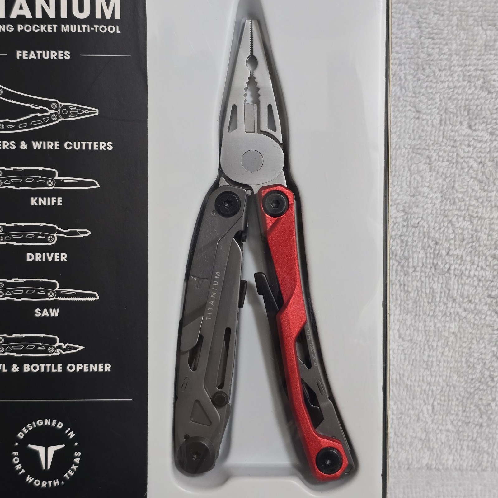 True Titanium Pocket Pliers Multi-Tool TRU-MTL-0004 Red New