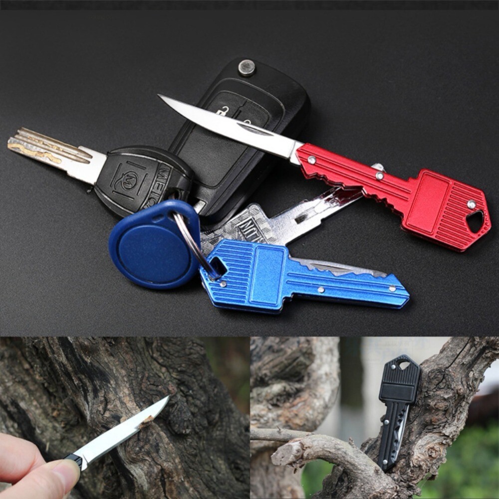 Portable Pocket Folding Key Shape Mini Key Chain Knife Camping Outdoor