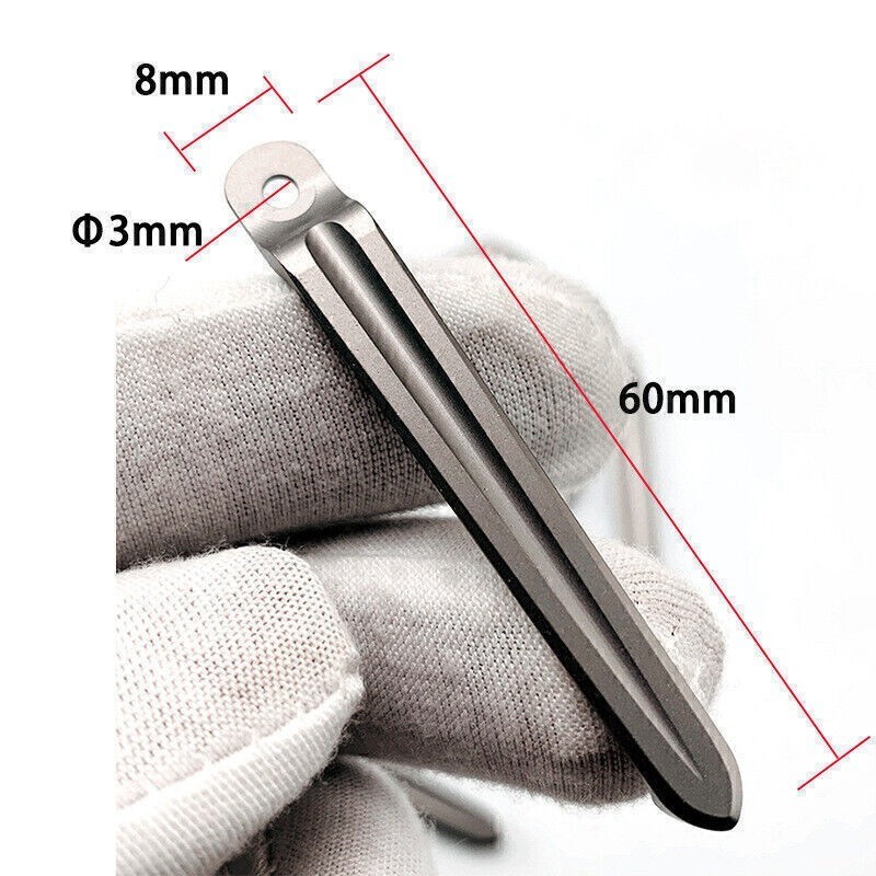 Titanium Deep Carry Pocket For Chris Reeve Knives Umnumzaan Sebenza Back Clip US